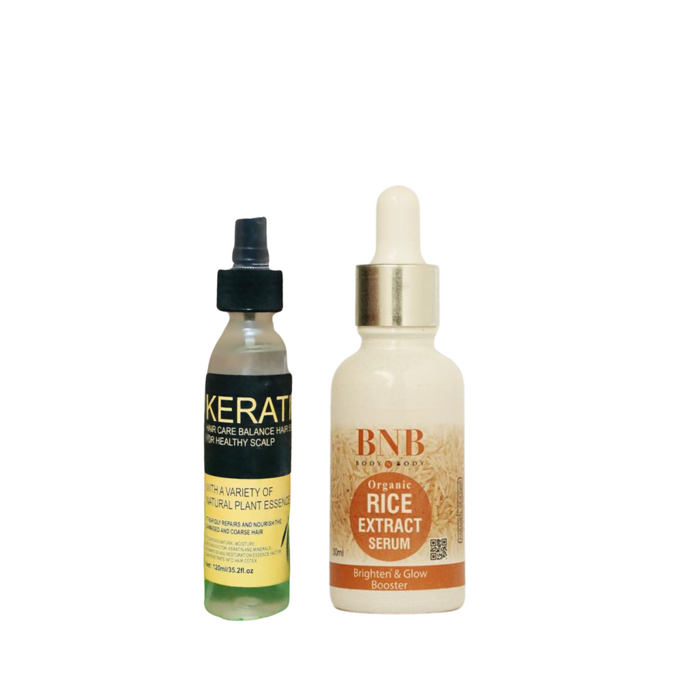 2 In 1 Keratin Hair Serum & Bnb Face Serum Deal - Beauty Nest