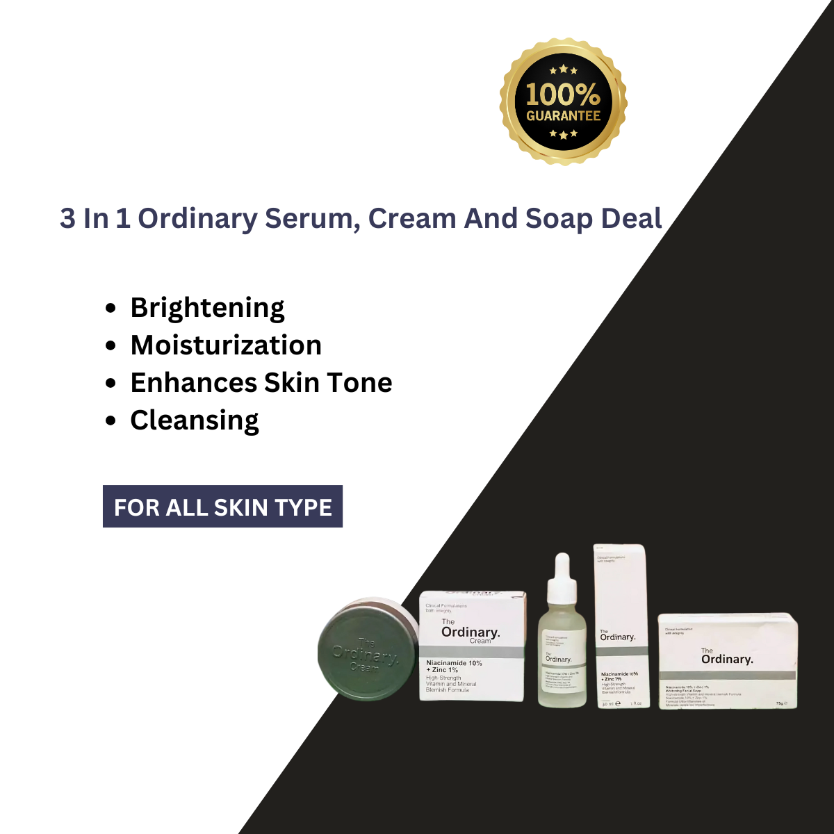 3 In 1 Ordinary Serum, Cream And Soap Deal - Beauty Nest