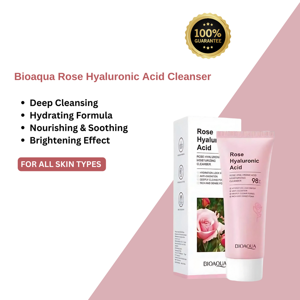 Bioaqua Rose Hyaluronic Acid Cleanser100g - Beauty Nest