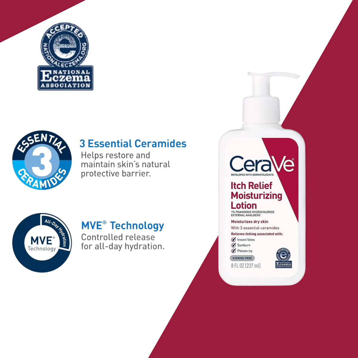 Cerave Itch Relief Moisturizing Lotion For Dry Skin (237ml) - Beauty Nest